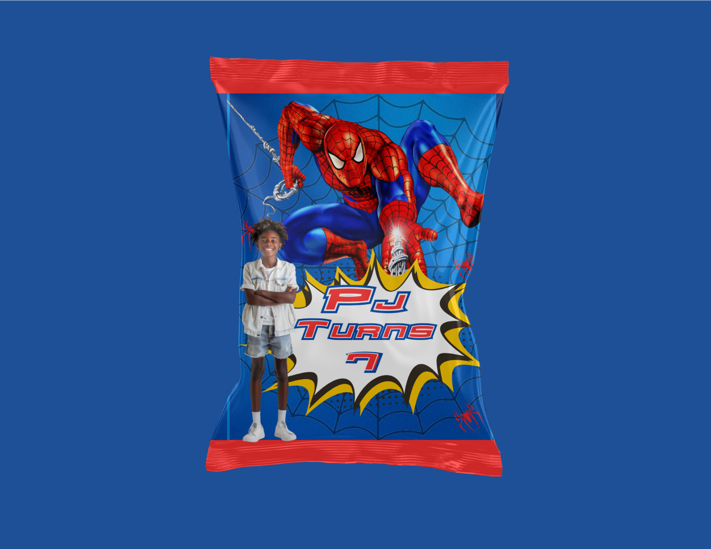 Spider-Man Birthday Party Favor Bundle personalized custom chip bags water bottles gifts